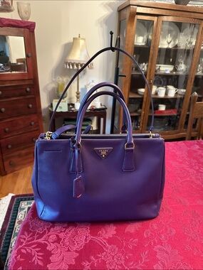 Prada Purple Leather Galleria Two-Way Bag